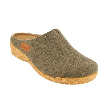 Birkenstock Woollery Clog Træsko Dame Olivengrøn | DK 312DFM